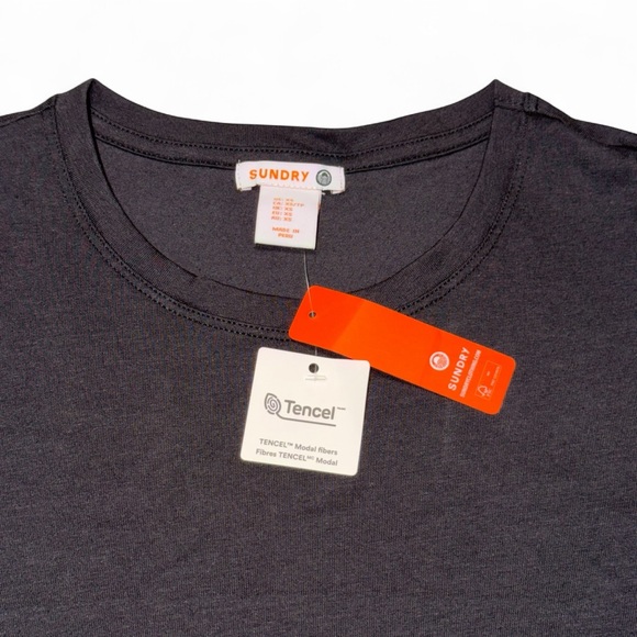Sundry Black Tencel Modal Tee Shirt XS New With Tags Soft Luxury Basic - Picture 2 of 5